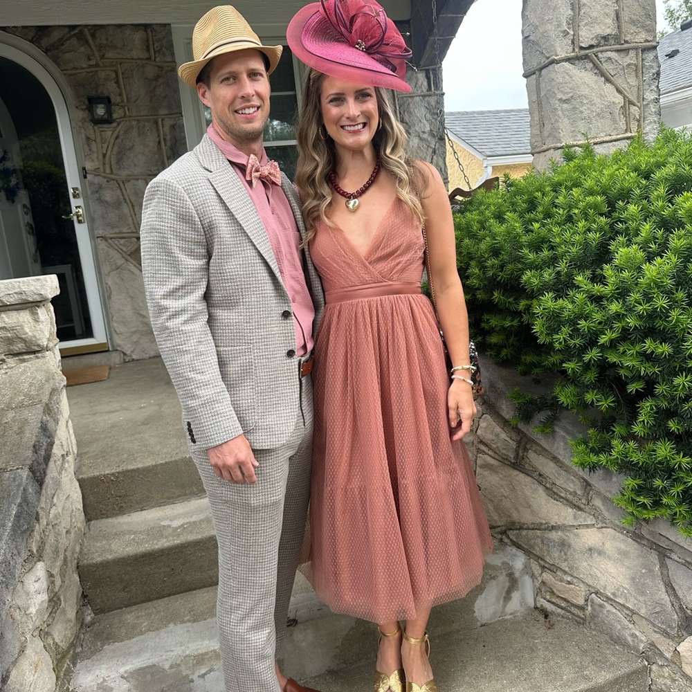 Express Mauve Dusty Rose Mesh Midi Dress